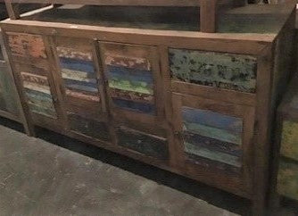 Buffed Colorful Cabinet (4 doors, 4 drawers)