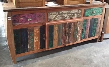 Buffed Colorful Cabinet (4 doors, 3 drawers)