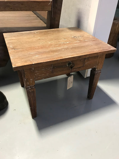 Wooden Side Table with One Drawer