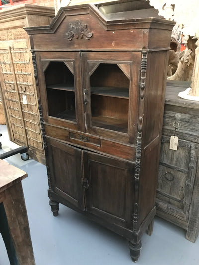 Tall Wooden Cabinet with Four Doors