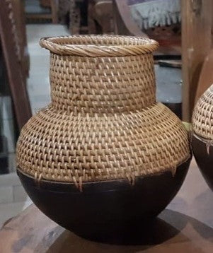 Wood/Woven Basket- Small