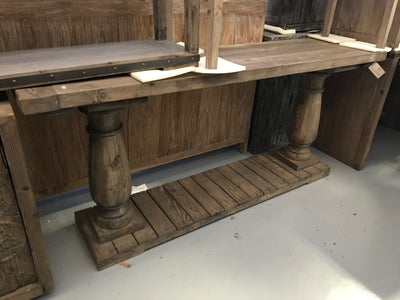 Wooden Console Table with Board on Bottom