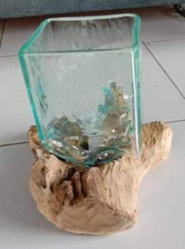  Bali Wood Glass Décor Medium
