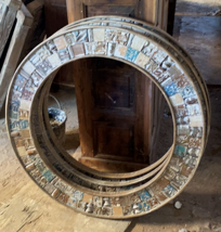 Round Wooden Mirror Frame