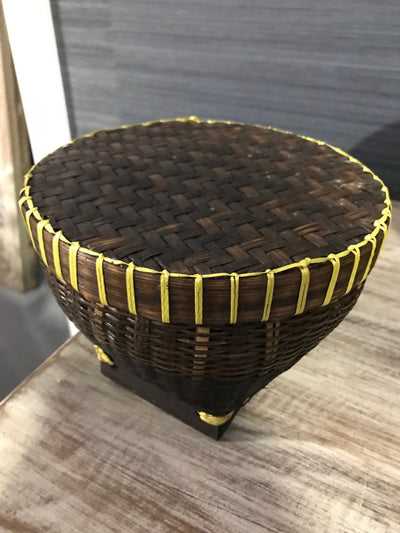 Natural Bamboo Fiber Woven Drum - Small Size from Three Piece Set