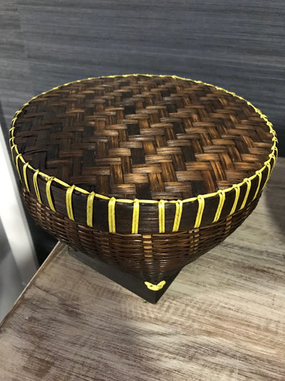 Natural Bamboo Fiber Woven Drum - Medium Size from Three Piece Set