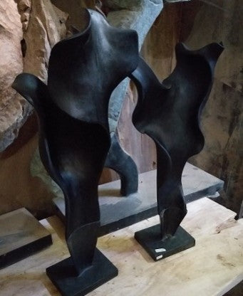 Teak Sculpture Black