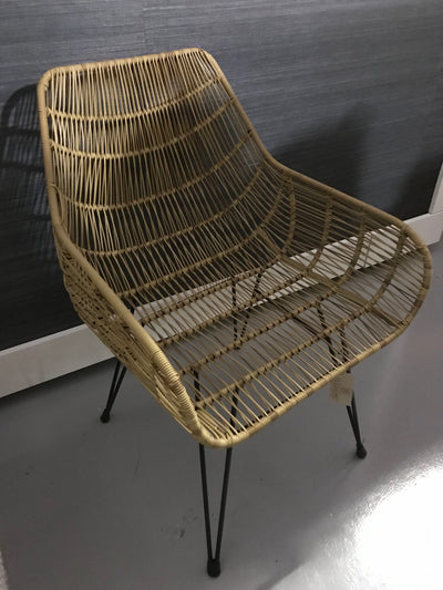 Natural Fiber Woven and Iron Chair