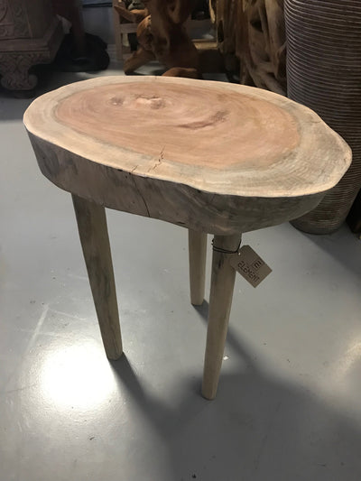 Small Wooden Side Table with White Wash