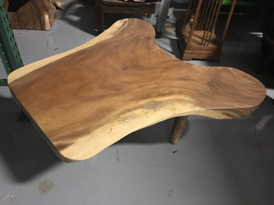 Small Wooden Curved Coffee Table
