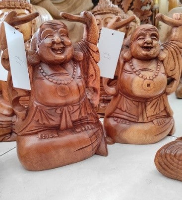 Happy Wooden Buddha