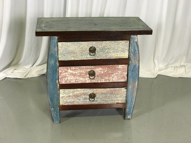 Wooden Side Table with Three Drawers