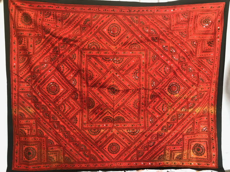 Red and Black Indian Tapestry