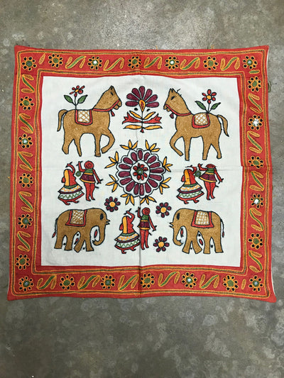 Indian Tapestry with Red Border