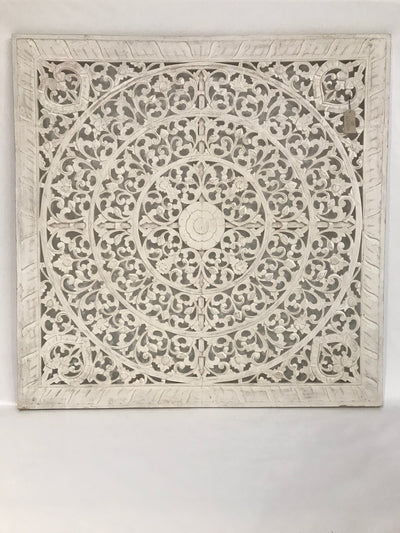 Large Light Colored Wooden Carving