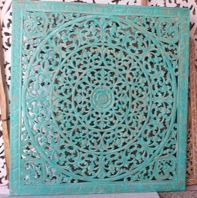 Turquoise Wood Carving