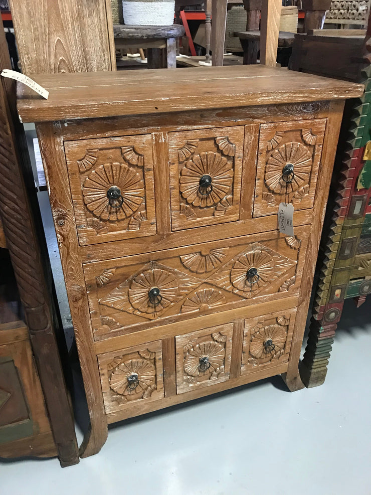 Wooden Dresser with Seven Drawers