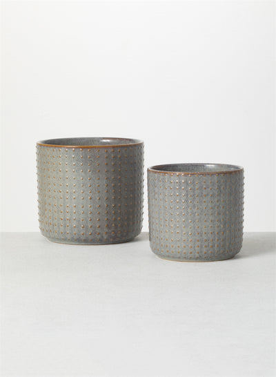 Grey/Blue Ceramic Pot