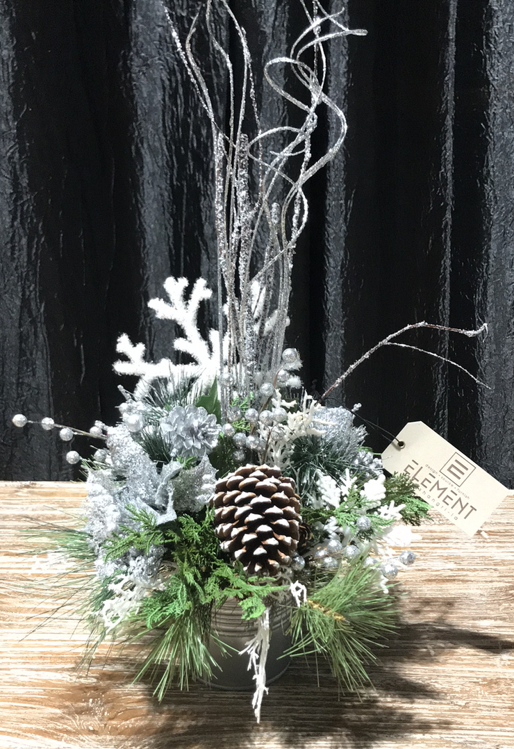 White & Silver Holiday Arrangement