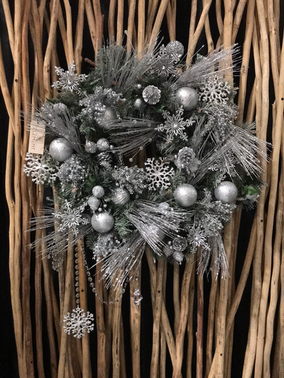 Silver Holiday Wreath