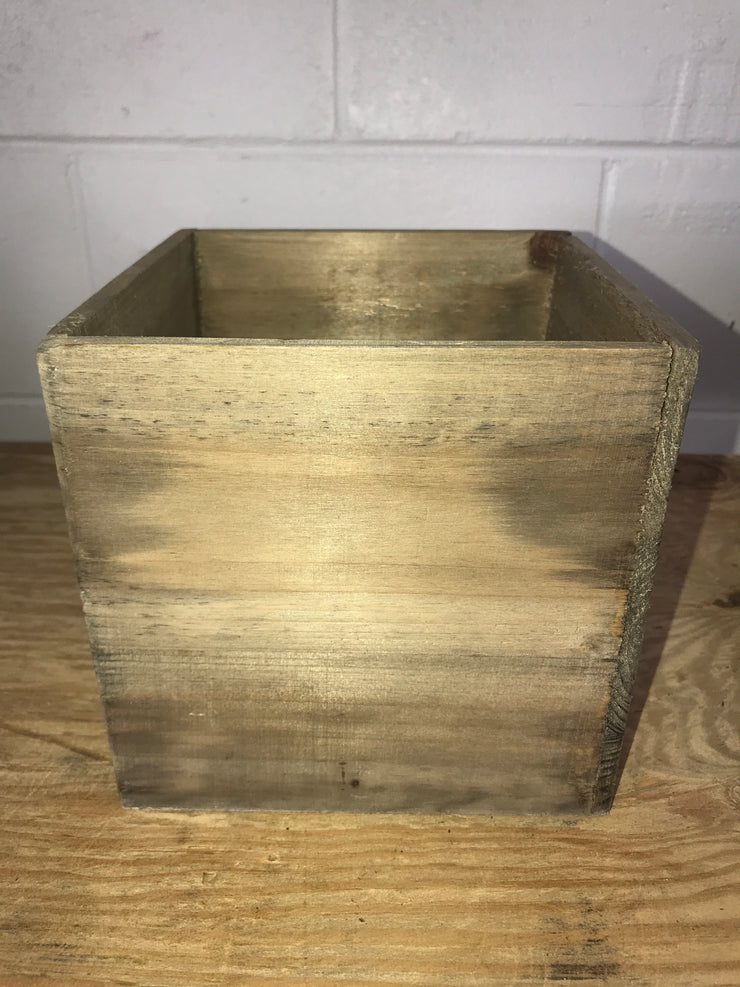 Square wooden planter  - 6"