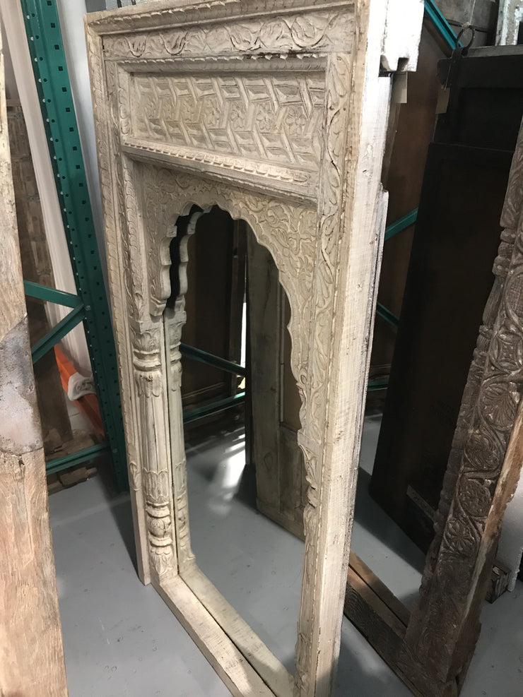 White Wash Mirror Frame with Arch Wide