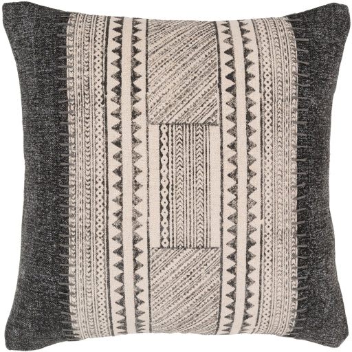 Lola Pillow Cover Cream and Black- 20" x 20"