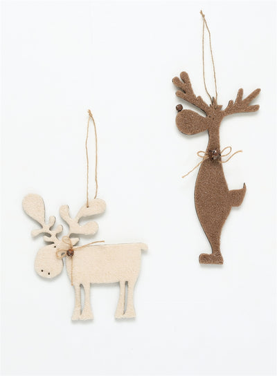 Plywood Furry Moose Ornament
