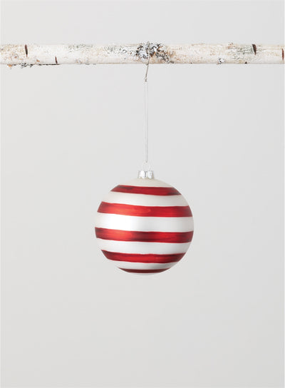 Glass Stripe Ball Ornament