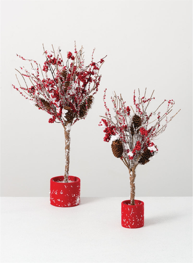 Snow Berry Twig Trees (2 pcs)